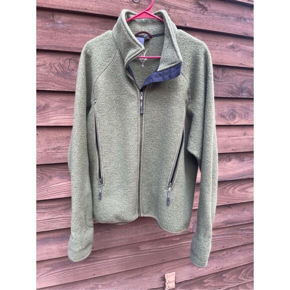 Vintage IBEX XL Men’s Green 100%  New Wool Thick Zip Jacket made in USA - Picture 13 of 15